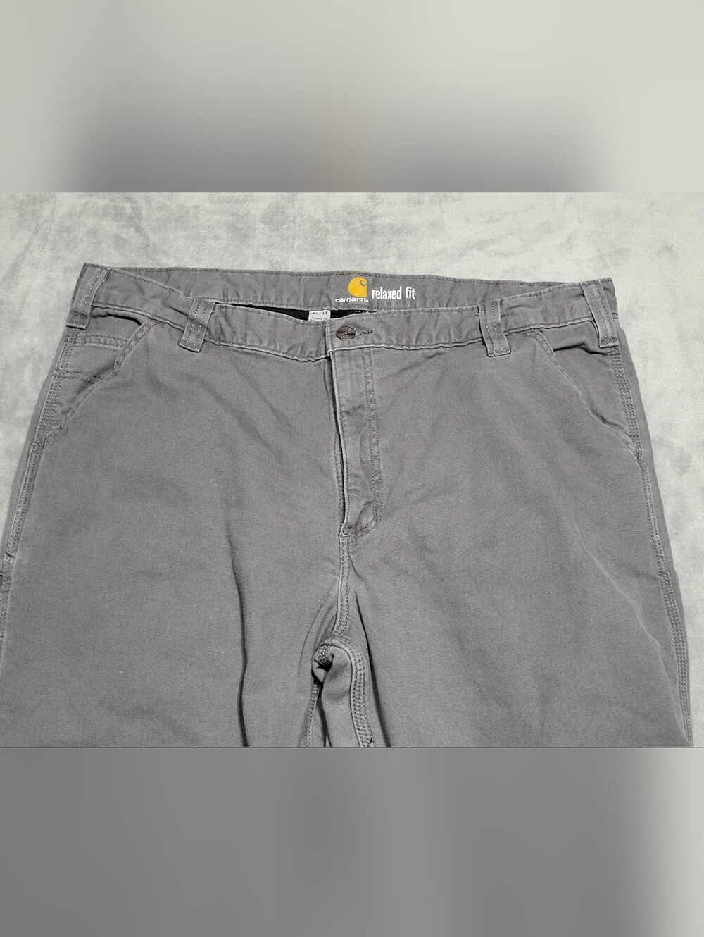 Carhartt Pants Mens 40x34 Gray Relaxed Fit Work Carpenter Stretch 103342-039
